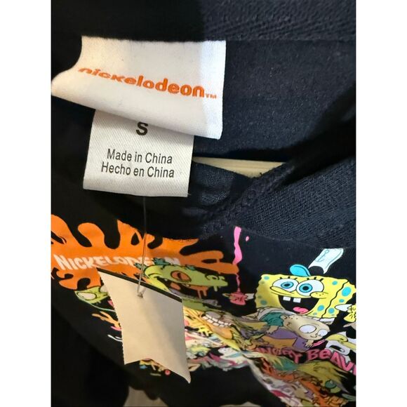 Nickelodeon Men's Mash-up Graphic Pullover Hoodie Sweatshirt Black Small NWT - Picture 2 of 7